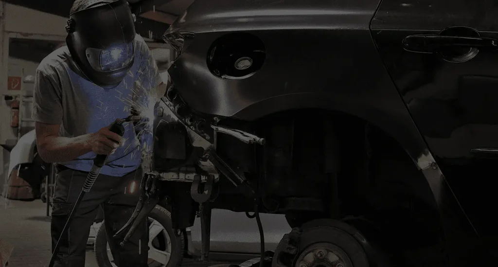 Welding and exhaust work in the shop